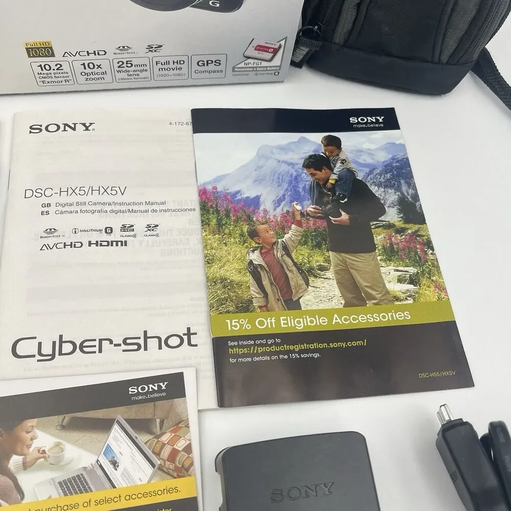Sony Cyber-shot DSC-HX5V 10.2MP Digital Camera - Black (Full Box & Accessories)